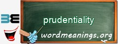 WordMeaning blackboard for prudentiality